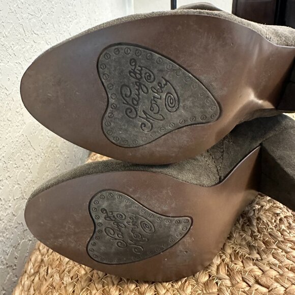 Naughty Monkey Suede Slouch Knee-High Boots Women’s Size 10 Taupe - Picture 5 of 6